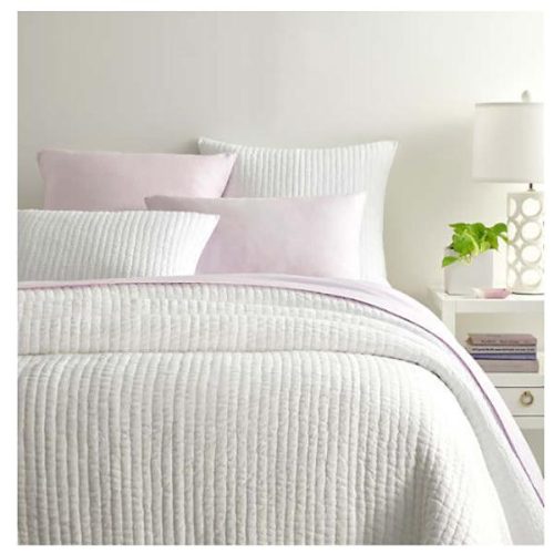 pine cone hill lana voile white quilted sham 2