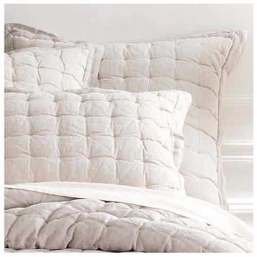 Pine Cone Hill Lush Linen Natural Puff Sham - Lavender Fields