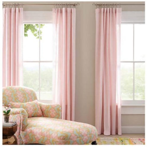 pine cone hill lush linen slipper pink curtain panel 2