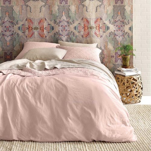 pine cone hill lush linen slipper pink duvet cover 6