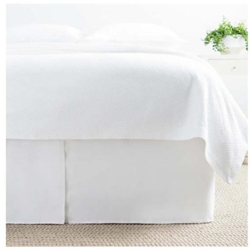 Pine Cone Hill Lush Linen White Bedskirt - Lavender Fields