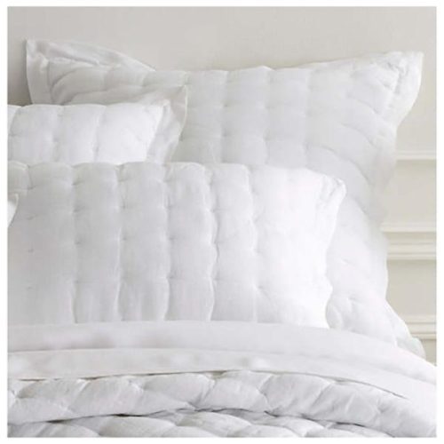 Pine Cone Hill Lush Linen White Puff Sham - Lavender Fields