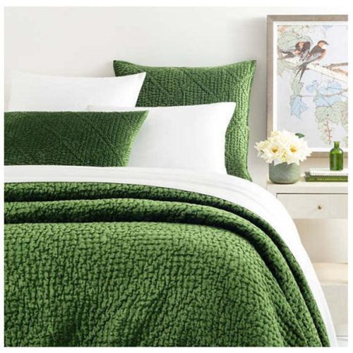 Pine Cone Hill Parisienne Velvet Evergreen Quilt - Lavender Fields