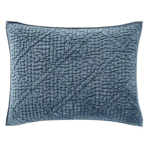 Pine Cone Hill Parisienne Velvet Slate Quilted Sham - Lavender & Company