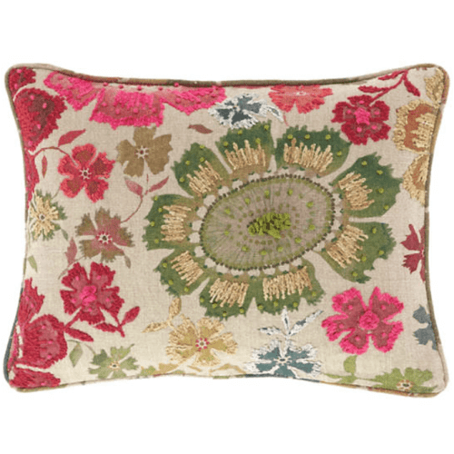 pine cone hill peruvian floral embroidered multi pillow 2