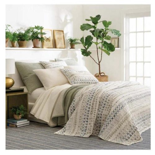 pine cone hill pick stitch evergreen matelasse coverlet 1