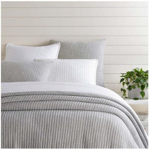 Pine Cone Hill Pick Stitch Grey Matelasse Coverlet - Lavender & Company