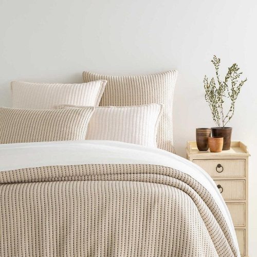 pine cone hill pick stitch natural matelasse coverlet 1