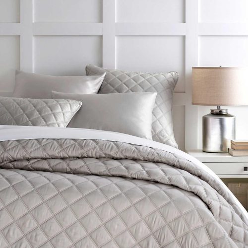 pine cone hill quilted silken solid grey sham 3