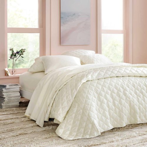 pine cone hill quilted silken solid ivory coverlet 4