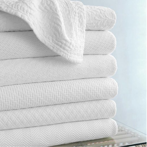 pine cone hill quinn white cotton blanket 2