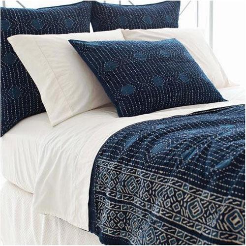 Pine Cone Hill Resist Dot Indigo Coverlet