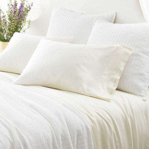 Pine Cone Hill Silken Solid Ivory Sheet Set