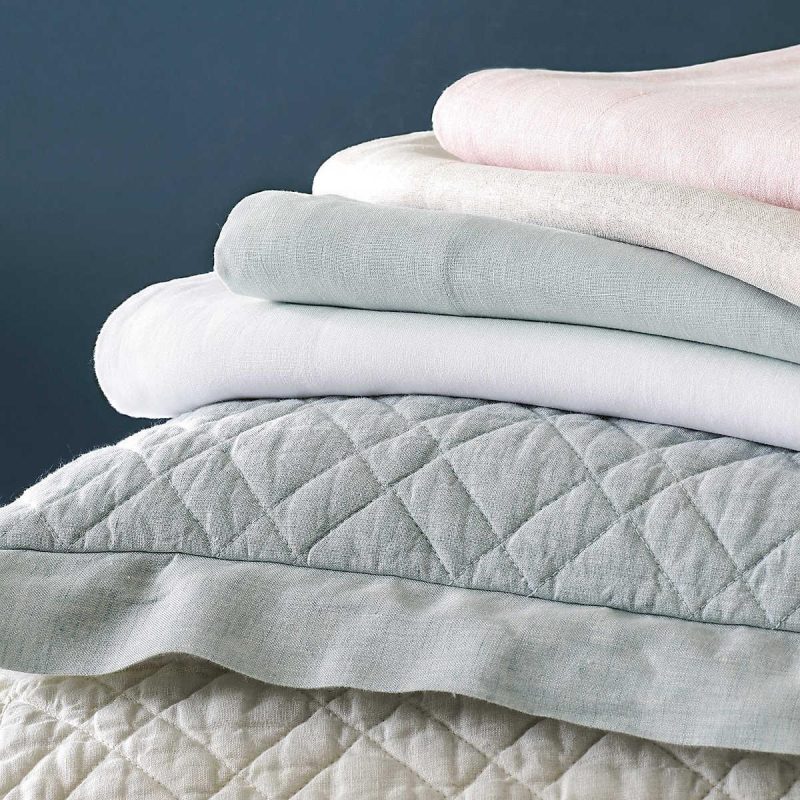 pine cone hill washed linen sky quilted sham 4