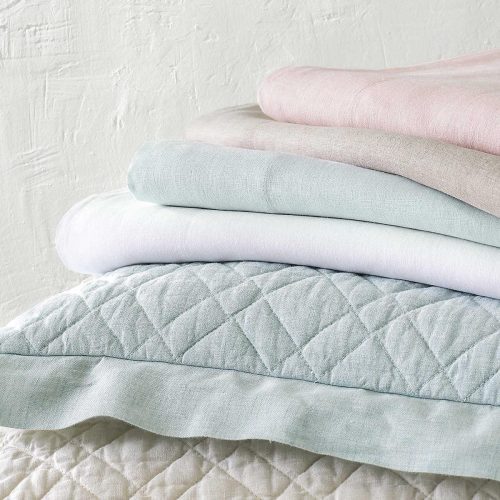 pine cone hill washed linen sky quilted sham 5