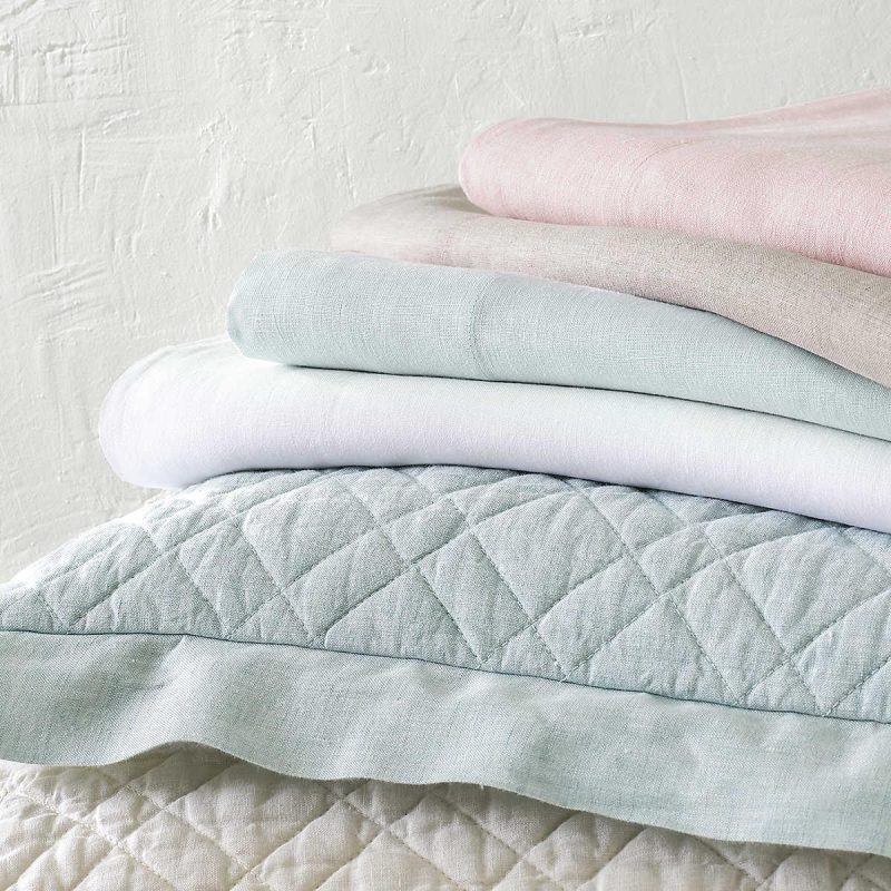 pine cone hill washed linen sky quilted sham 5