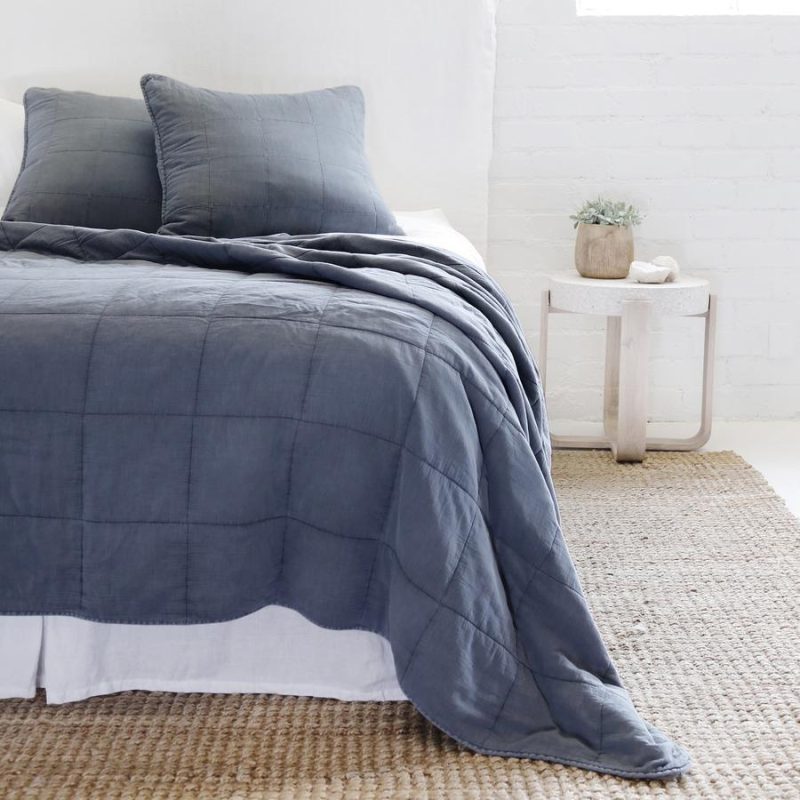 pom pom at home antwerp navy large euro pillow sham 1