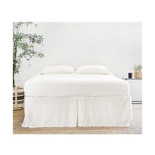 pom pom at home cream pleated linen bedskirt 2