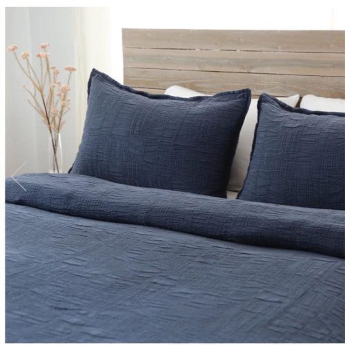 Pom Pom at Home Harbour Matelasse Navy Coverlet - Lavender Fields