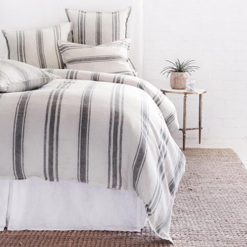 Pom Pom at Home Jackson Flax/Midnight Stripe Duvet Cover