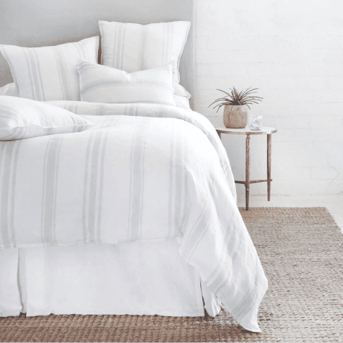 Pom Pom at Home Jackson White/Ocean Stripe Duvet Cover