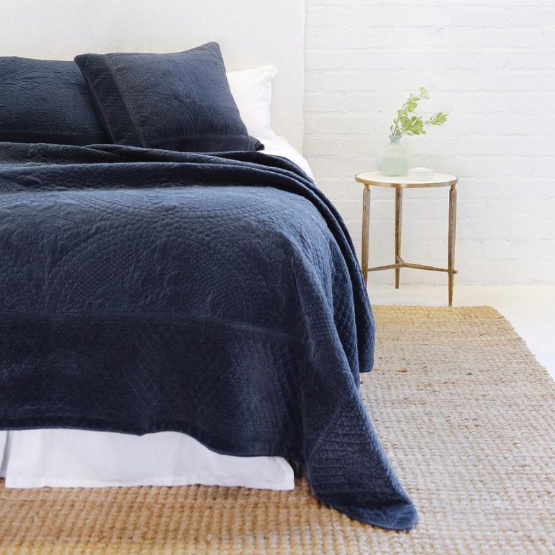 pom pom at home marseille navy large euro pillow sham 4