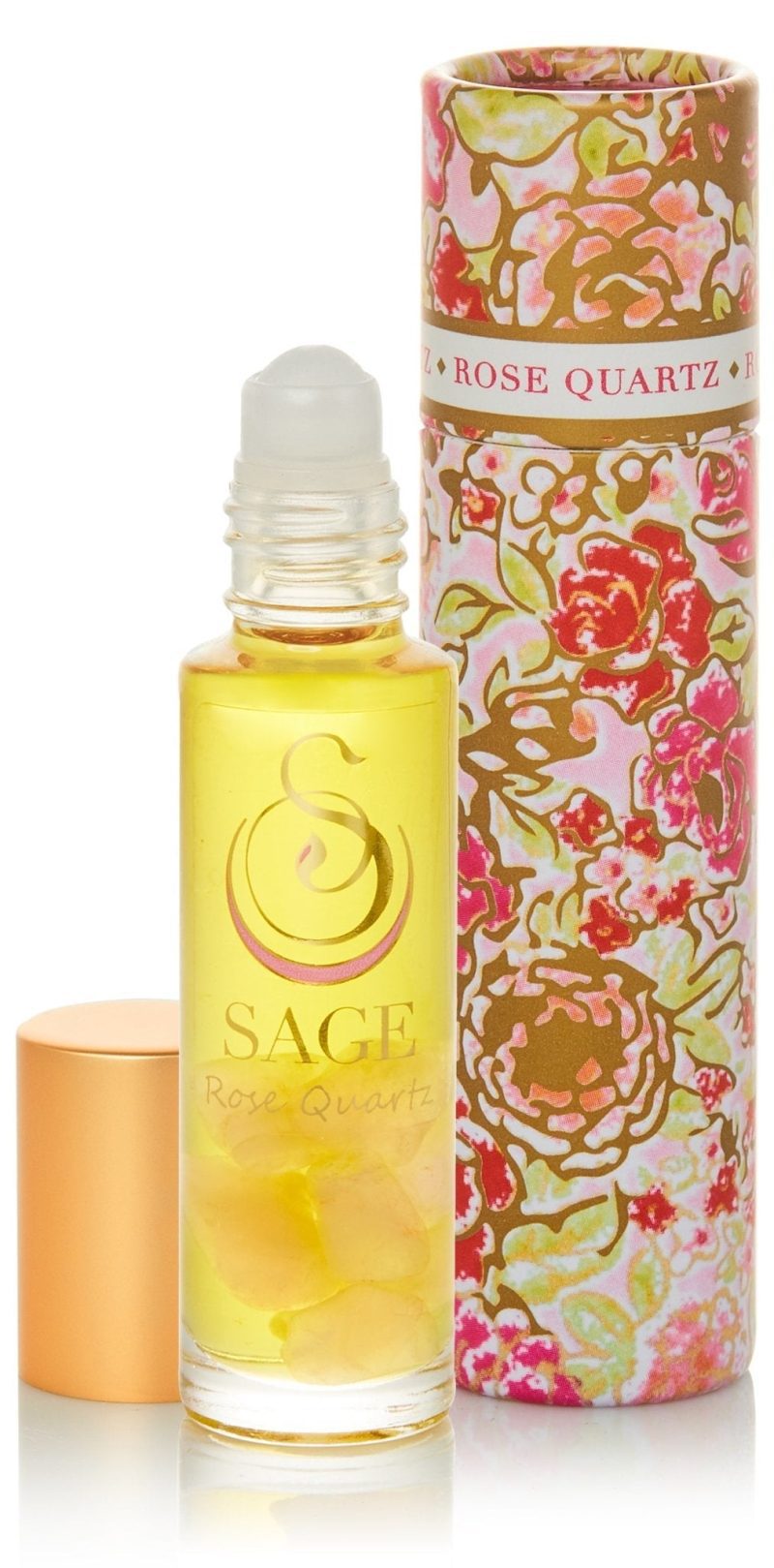 rose quartz 14 oz gemstone perfume oil roll on by sage 599896