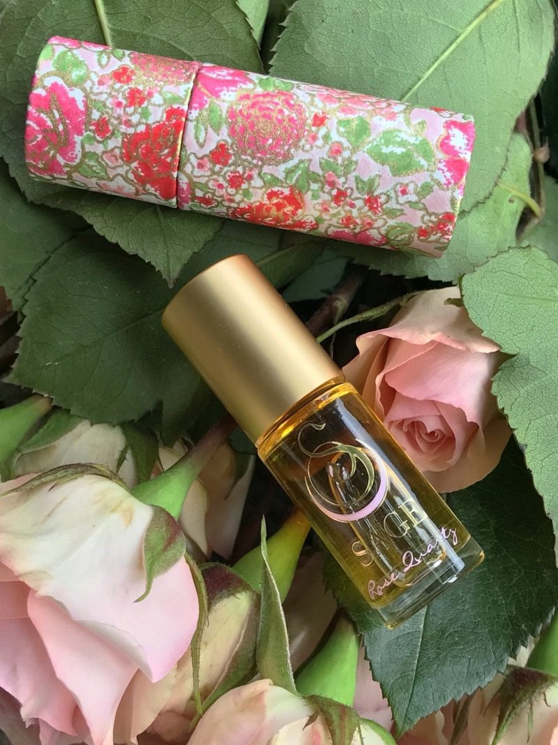 rose quartz gemstone perfume oil roll on by sage 145399