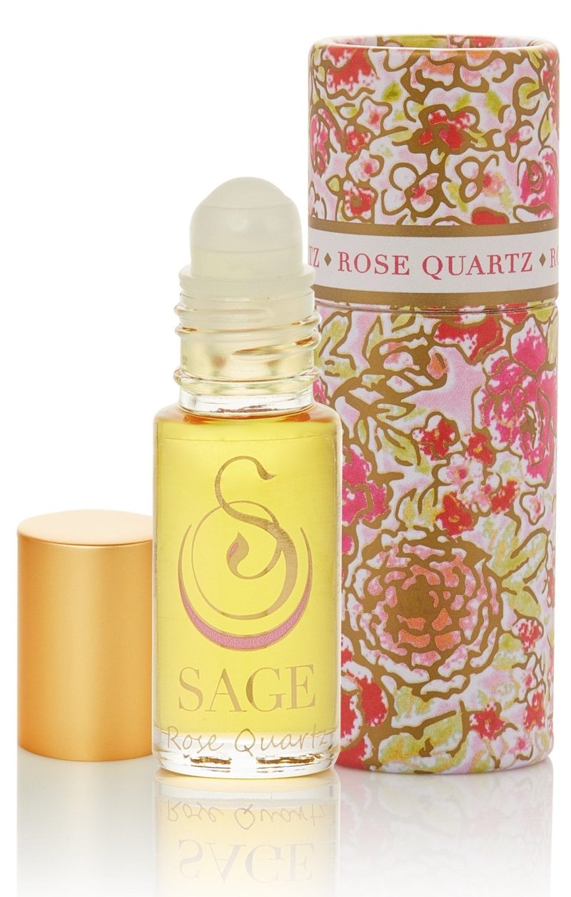 rose quartz gemstone perfume oil roll on by sage 630564