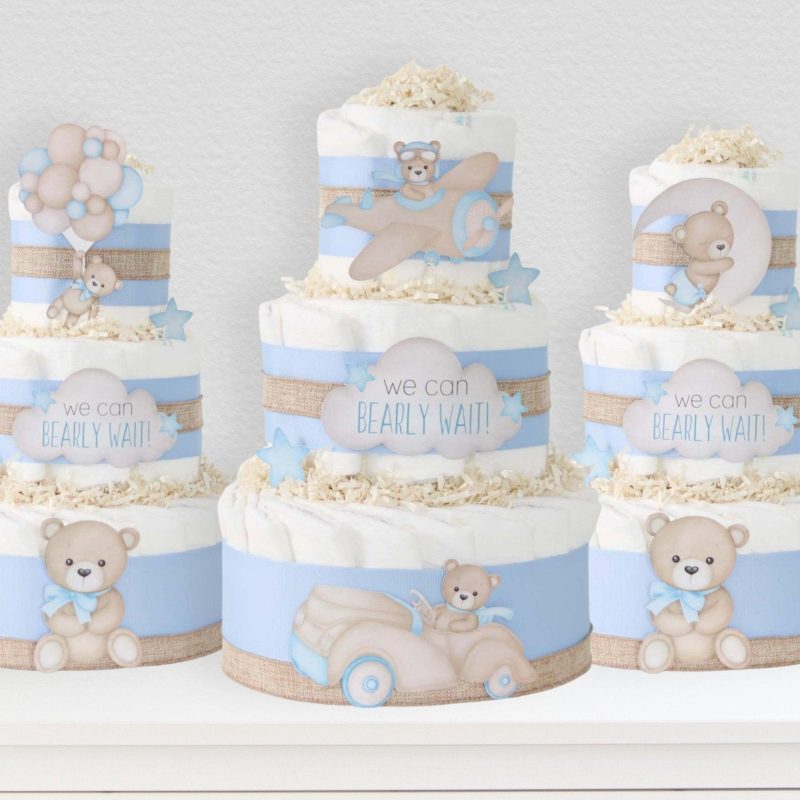 teddy bear diaper cake collection blue 158832