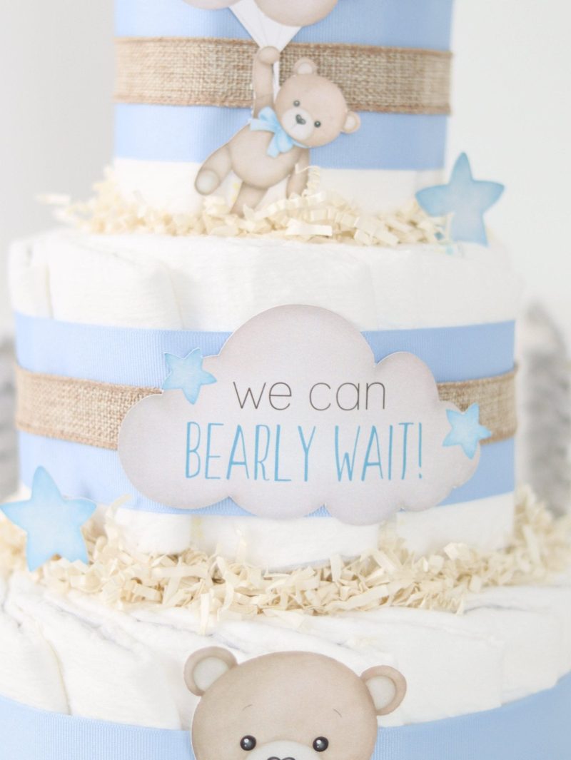 teddy bear diaper cake collection blue 215459