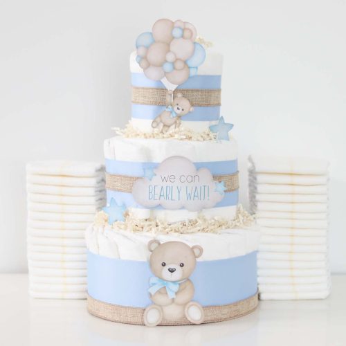 teddy bear diaper cake collection blue 297312