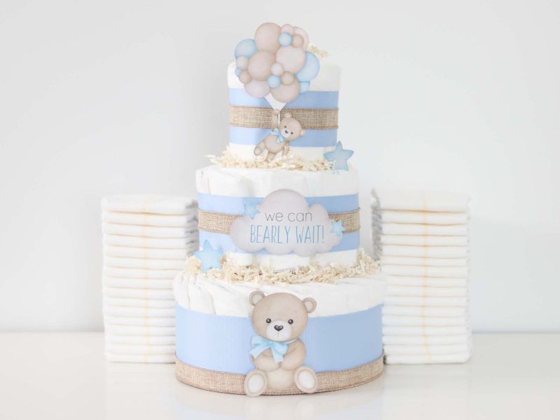 teddy bear diaper cake collection blue 297312