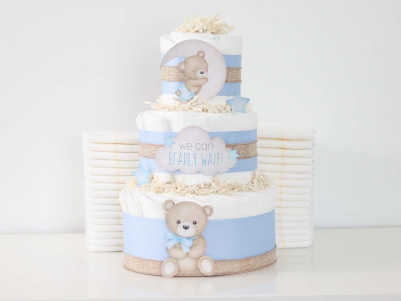 teddy bear diaper cake collection blue 411986