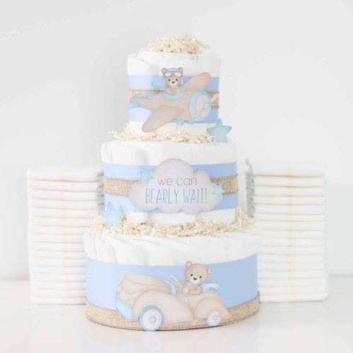 teddy bear diaper cake collection blue 622273