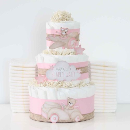 teddy bear diaper cake collection pink 148331