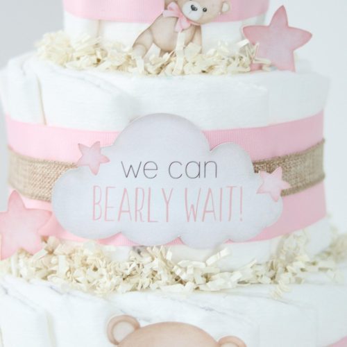 teddy bear diaper cake collection pink 210195