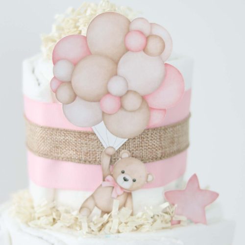 teddy bear diaper cake collection pink 502259