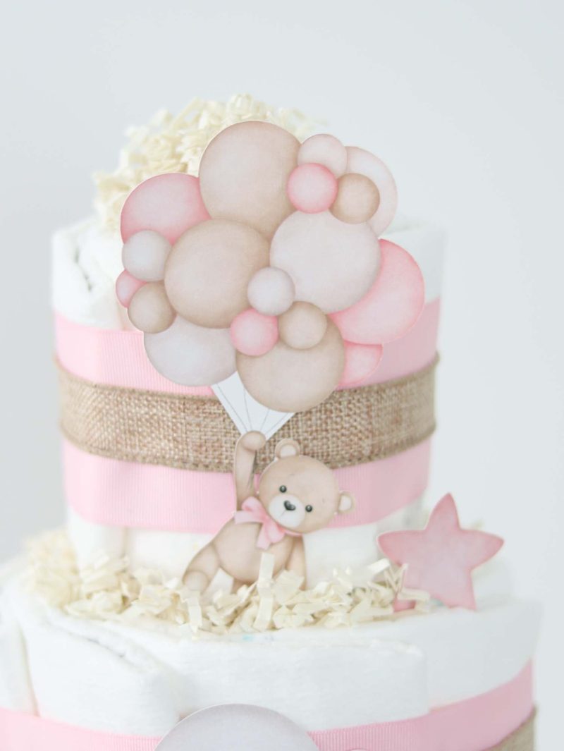 teddy bear diaper cake collection pink 502259