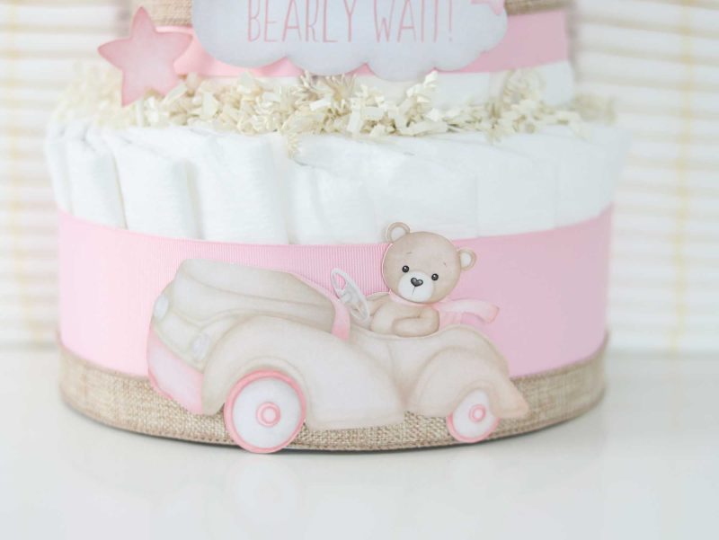 teddy bear diaper cake collection pink 729122