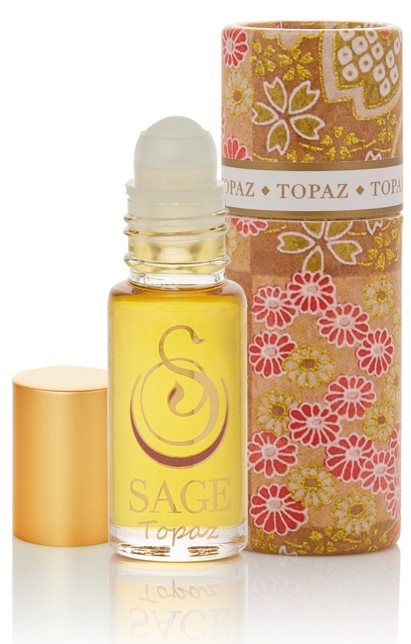 topaz gemstone perfume oil roll on by sage 784745