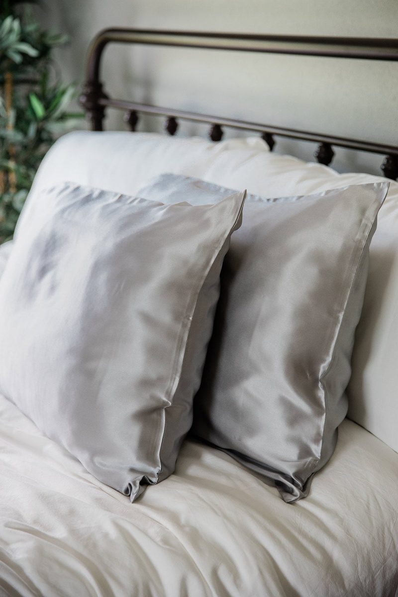 yala charmeuse pillowcase set pebble grey