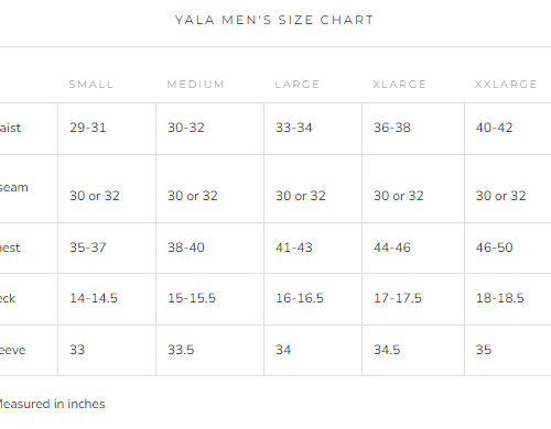 yalamenssizechart